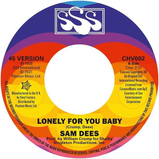 Lonely For You Baby - Sam Dees - Muzyka - OUTTA SIGHT - 5013993903796 - 10 grudnia 2021