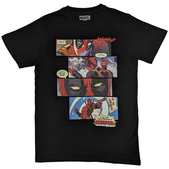 Marvel Comics Unisex T-Shirt: Deadpool Strips - Marvel Comics - Mercancía - Bravado - 5055979987796 - 