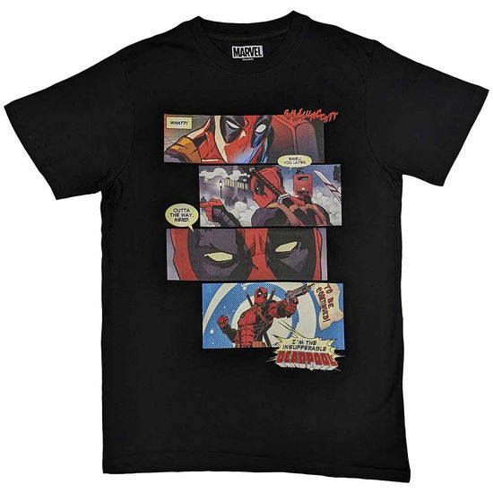 Marvel Comics Unisex T-Shirt: Deadpool Strips - Marvel Comics - Merchandise - Bravado - 5055979987796 - 