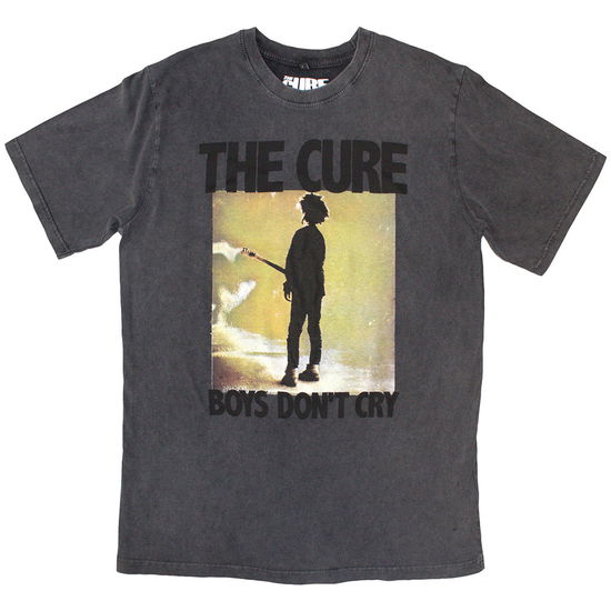 Cover for The Cure · The Cure Unisex Stone Wash T-Shirt: Boys Don't Cry Box (Charcoal Grey) (T-shirt) [size S] (2024)