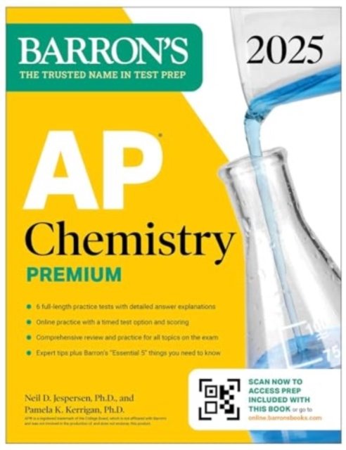 Cover for Neil D. Jespersen · AP Chemistry Premium, 2025: Prep Book with 6 Practice Tests + Comprehensive Review + Online Practice - Barron's AP Prep (Paperback Book) (2024)
