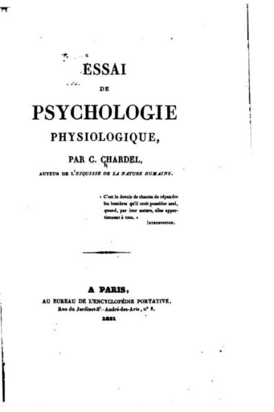 Cover for C Chardel · Essai De Psychologie Physiologique (Paperback Bog) (2015)