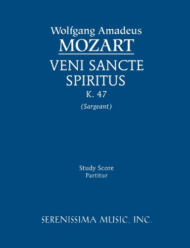 Cover for Wolfgang Amadeus Mozart · Veni Sancte Spiritus, K. 47 - Study Score (Pocketbok) [Latin edition] (2013)