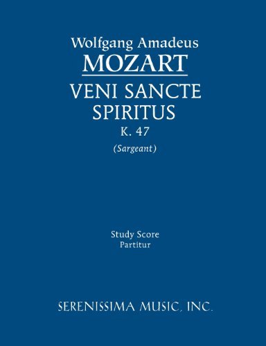 Cover for Wolfgang Amadeus Mozart · Veni Sancte Spiritus, K. 47 - Study Score (Paperback Bog) [Latin edition] (2013)