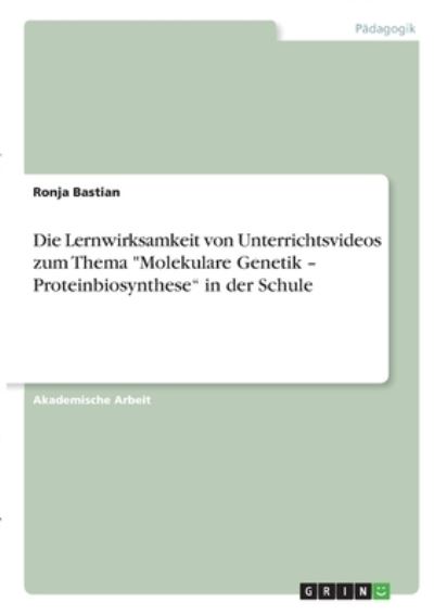 Cover for Bastian · Die Lernwirksamkeit von Unterri (N/A)