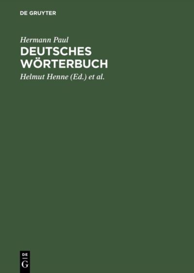 Cover for Hermann Paul · Deutsches Woerterbuch (Hardcover Book) (1993)
