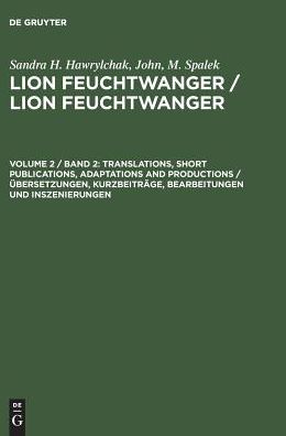 Cover for Hawrylch · Lion Feuchtwanger: A Bibliographic Handbook; Vol 2 (Hardcover Book) (1999)