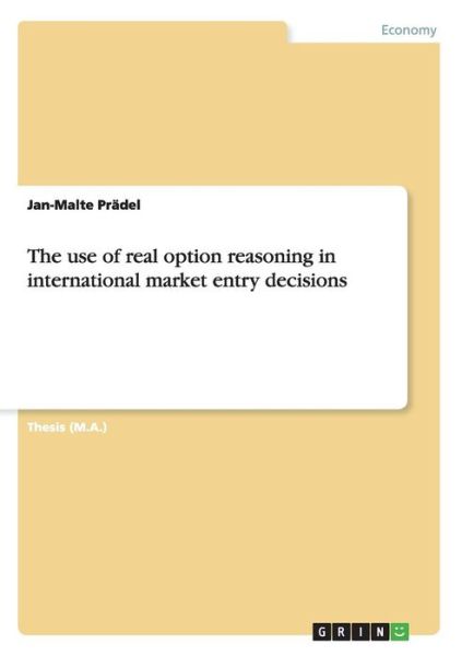 Cover for Prädel · The use of real option reasoning (Book) (2016)