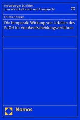 Cover for Kovács · Die temporale Wirkung von Urteil (Book) (2015)