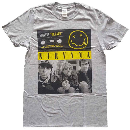 Nirvana Unisex T-Shirt: Bleach Cassettes - Nirvana - Koopwaar - PHD - 5056012002797 - 15 augustus 2016