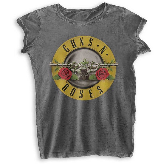 Cover for Guns N' Roses · Guns N' Roses Ladies T-Shirt: Bullet Logo (Burnout) (T-shirt) [size S] [Grey - Ladies edition]