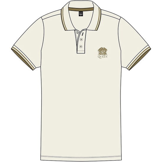 Queen Unisex Polo Shirt: Crest Logo - Queen - Marchandise -  - 5056368608797 - 