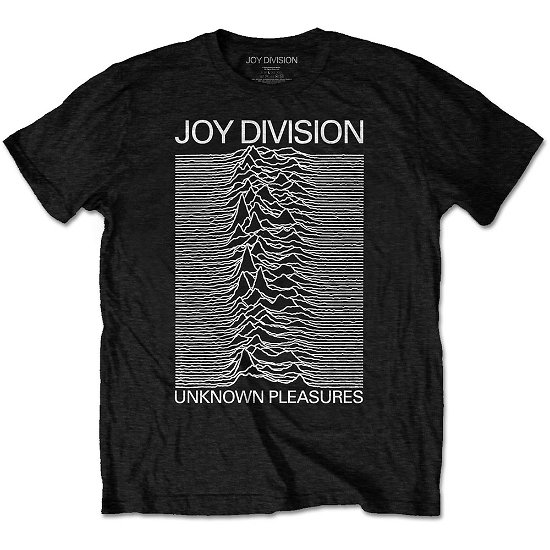 Joy Division Unisex T-Shirt: Unknown Pleasures White On Black - Joy Division - Produtos -  - 5056368640797 - 