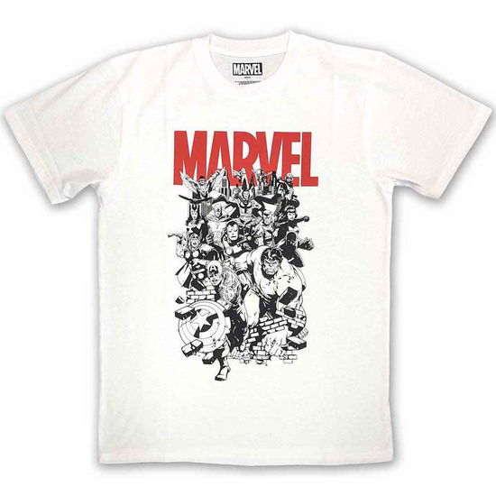 Marvel Comics Unisex T-Shirt: Black & White Characters - Marvel Comics - Merchandise -  - 5056561096797 - 