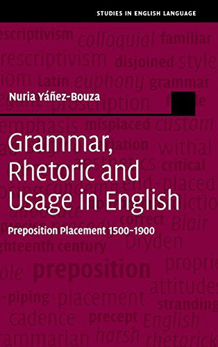 Cover for Yanez-Bouza, Nuria (University of Manchester) · Grammar, Rhetoric and Usage in English: Preposition Placement 1500-1900 - Studies in English Language (Hardcover Book) (2014)