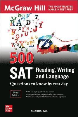 Cover for Anaxos Inc. · 500 SAT Reading, Writing and Language Questions to Know by Test Day, Third Edition (Paperback Bog) (2022)