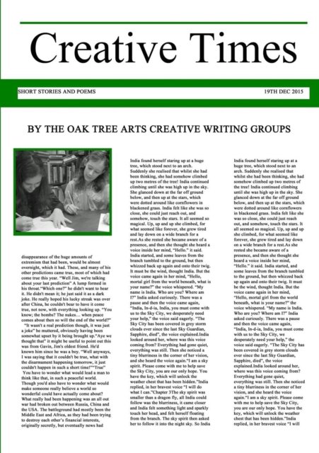 Creative Times - Oak Tree Arts Creative Writing Groups - Boeken - Lulu.com - 9781326494797 - 9 december 2015