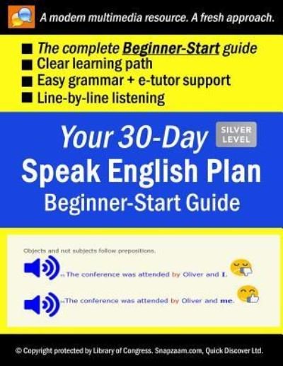 Cover for Quick Discover Ltd · Your 30-Day Speak English Plan (Beginner-Start Guide), Silver (Paperback Bog) (2019)
