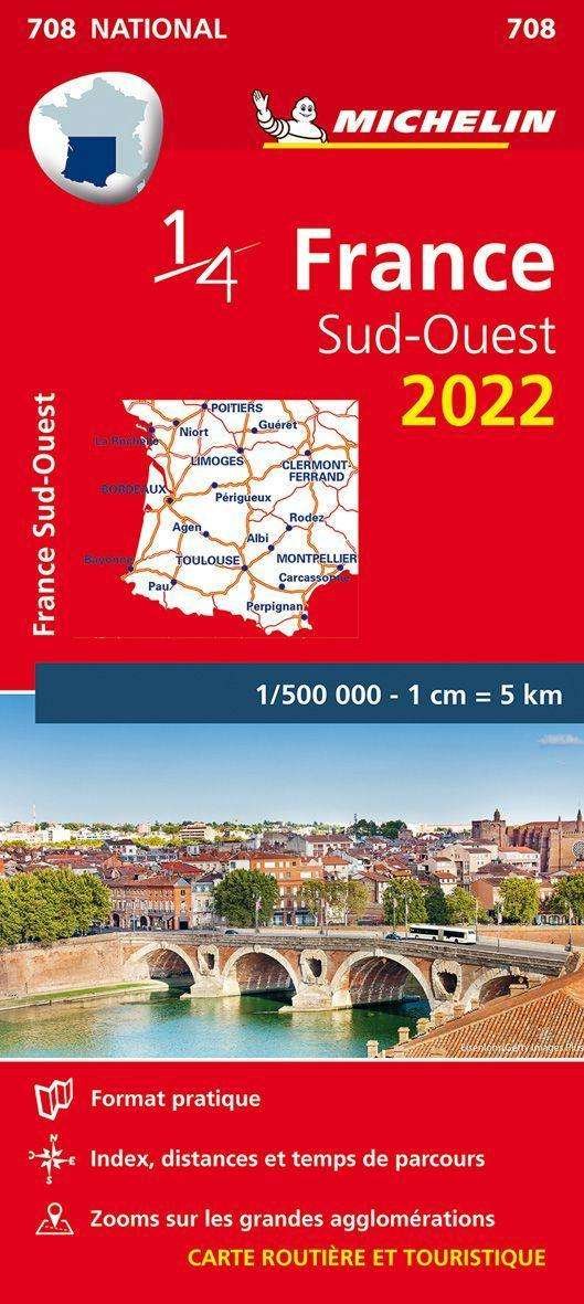 Cover for Michelin · Southwestern France 2022 - Michelin National Map 708 (Paperback Bog) (2022)