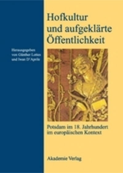 Cover for Hofkultur und aufgeklarte OEffentlichkeit (Hardcover Book) (2006)