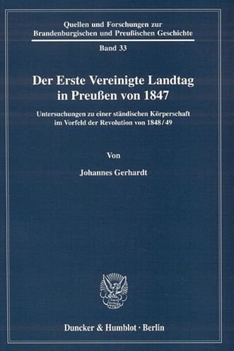 Cover for Gerhardt · Der Erste Vereinigte Landtag i (Book)