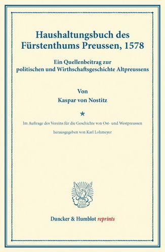 Cover for Nostitz · Haushaltungsbuch des Fürstenthu (Book) (2013)