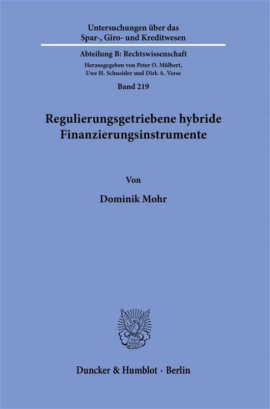 Cover for Mohr · Regulierungsgetriebene hybride Fin (Bog) (2021)