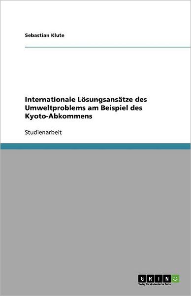 Internationale Lösungsansätze des - Klute - Books - GRIN Verlag - 9783638777797 - August 26, 2007