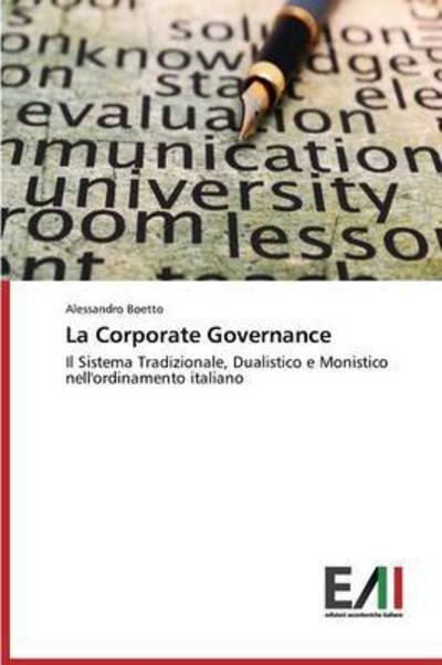 Cover for Boetto · La Corporate Governance (Book) (2015)