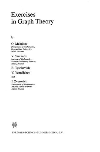 Exercises in Graph Theory - Texts in the Mathematical Sciences - O. Melnikov - Books - Springer - 9789048149797 - December 5, 2010