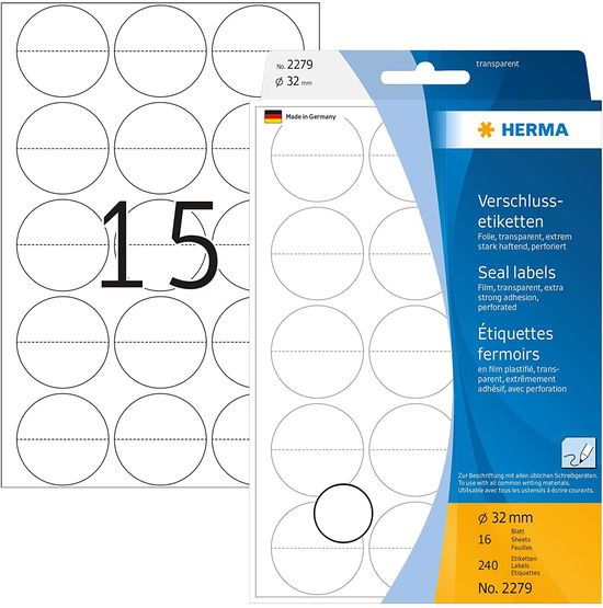 Cover for Herma · HERMA Verschlussetikett/2279 32mm transparent Inh. (ACCESSORY) (2017)