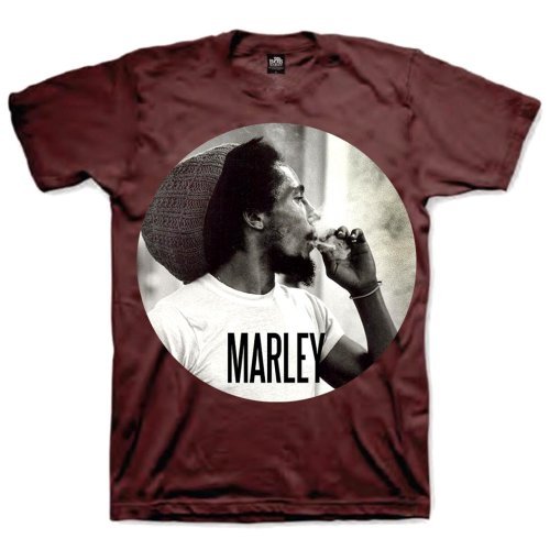 Bob Marley Unisex T-Shirt: Smokin Circle - Bob Marley - Merchandise - ROFF - 5055295368798 - 7. januar 2015