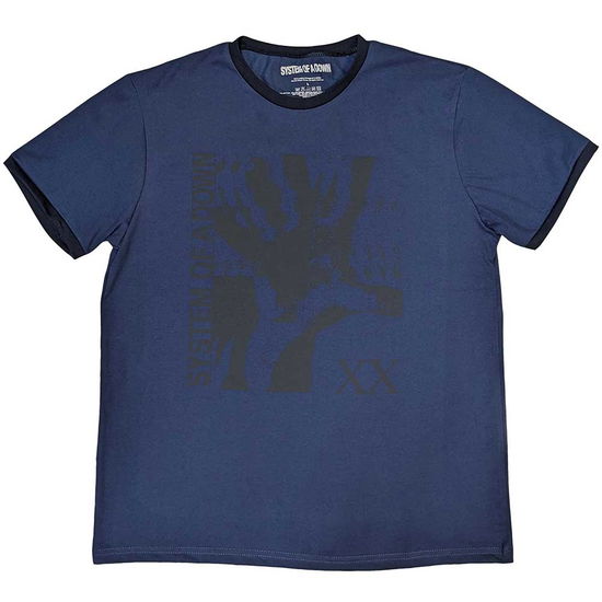 Cover for System Of A Down · System Of A Down Unisex Ringer T-Shirt: Intoxicated (Denim Blue) (CLOTHES) [size S] (2023)