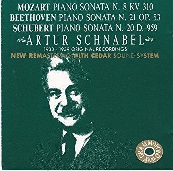 Cover for Schnabel Artur · Piano Sonata No. 8 Kv 310 / Piano Sonata No. 21 Op. 53 / Piano Sonata No. 20 D. (CD)