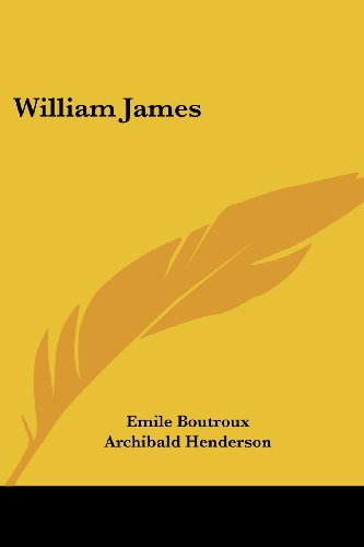 Cover for Emile Boutroux · William James (Paperback Book) (2007)