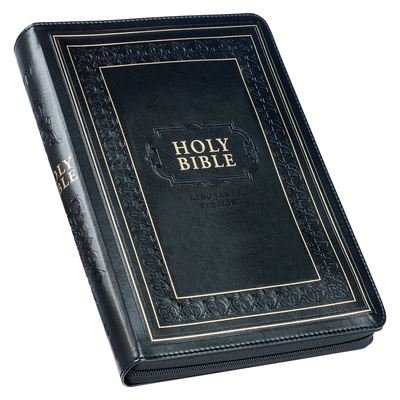 Cover for Christian Art Publishers · KJV Holy Bible, Giant Print Full-Size, Faux Leather w/Ribbon Marker, Thumb Index, Red Letter, King James Version, Zipper Closure, Black (Leather Book) (2022)