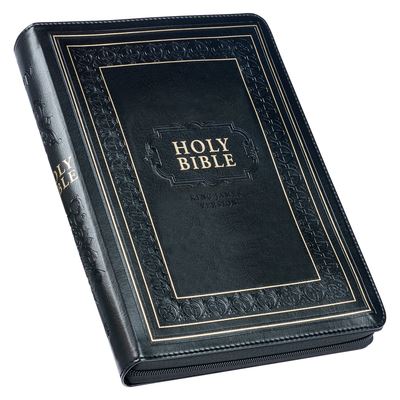 KJV Holy Bible, Giant Print Full-Size, Faux Leather w/Ribbon Marker, Thumb Index, Red Letter, King James Version, Zipper Closure, Black - Christian Art Publishers - Books - Christian Art Publishers - 9781642728798 - February 14, 2022