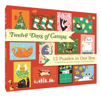 12 Puzzles in One Box: Twelve Days of Catmas - Chronicle Books - Jogo de tabuleiro - Chronicle Books - 9781797213798 - 16 de novembro de 2021
