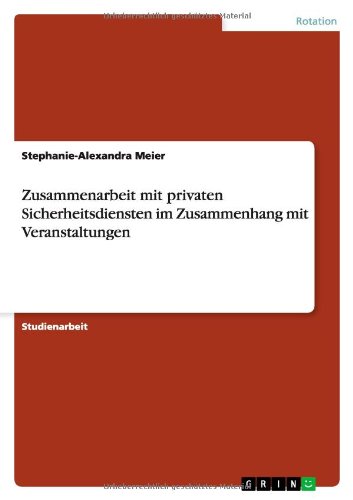 Cover for Meier · Zusammenarbeit mit privaten Siche (Paperback Book) [German edition] (2012)