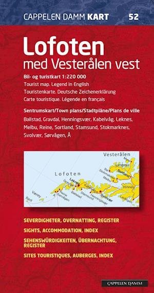 Cover for Cappelen Damm · CK: Lofoten med Vesterålen vest : bil- og turistkart = tourist map = Touristenkarte = carte touristique (Innbunden bok) (2017)