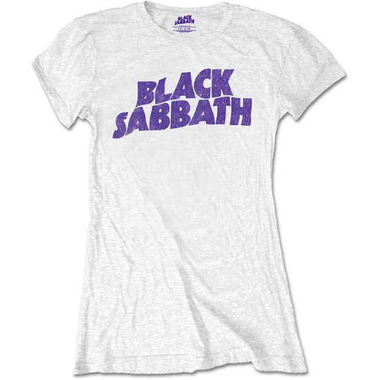 Black Sabbath Ladies T-Shirt: Wavy Logo Vintage (Retail Pack) - Black Sabbath - Gadżety -  - 5056170661799 - 