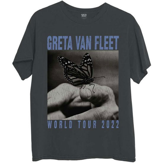 Cover for Greta Van Fleet · Greta Van Fleet Unisex T-Shirt: World Tour Butterfly (Charcoal Grey) (T-shirt) [size M] (2024)