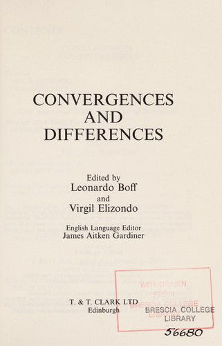 Cover for Leonardo Boff · Convergences and Differences / Theologies of the Third World (Concilium) (Paperback Book) (1988)