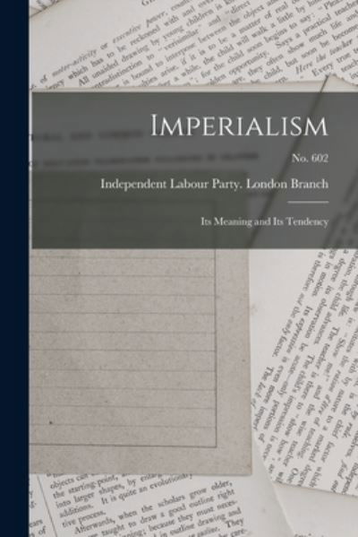 Cover for Independent Labour Party (Great Brita · Imperialism (Taschenbuch) (2021)