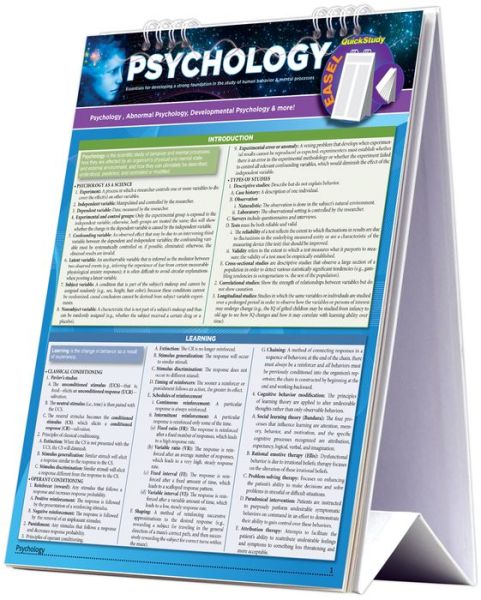 Cover for Barcharts Inc · Psychology Easel (Spiral Book) (2015)