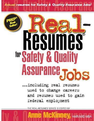 Real-resumes for Safety & Quality Assurance Jobs - Anne Mckinney - Kirjat - CreateSpace Independent Publishing Platf - 9781475099799 - tiistai 3. huhtikuuta 2012
