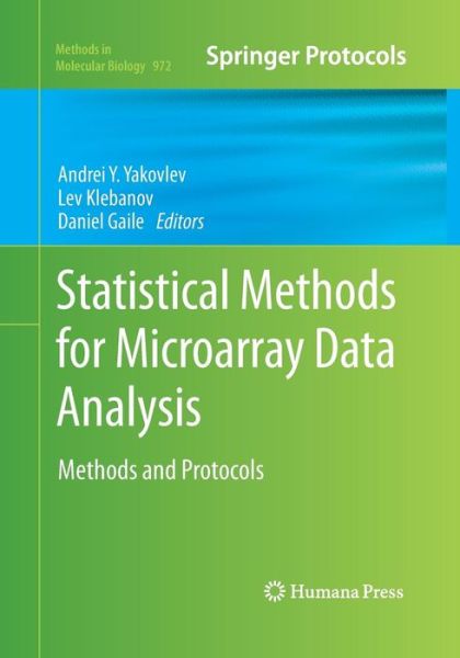 Cover for Statistical Methods for Microarray Data Analysis: Methods and Protocols - Methods in Molecular Biology (Paperback Book) [Softcover reprint of the original 1st ed. 2013 edition] (2016)