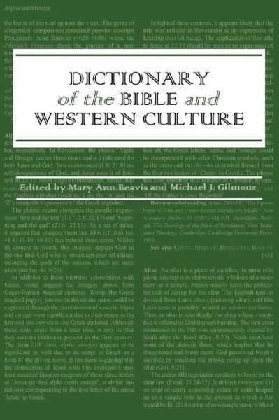 Cover for Mary Ann Beavis · Dictionary of the Bible and Western Culture (Hardcover Book) (2012)