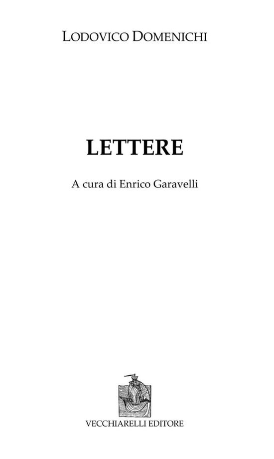 Cover for Lodovico Domenichi · Lettere (Book)