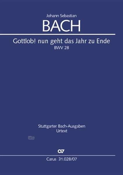 Cover for Bach · Gottlob! nun geht das Jahr zu Ende (Book)